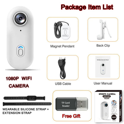 4K HD Mini Pet Collar Camera Wide Angle Lens 1080P FHD Portable Dog Cat Neck Camera Vlog Sport Action Body Wifi Video Recording