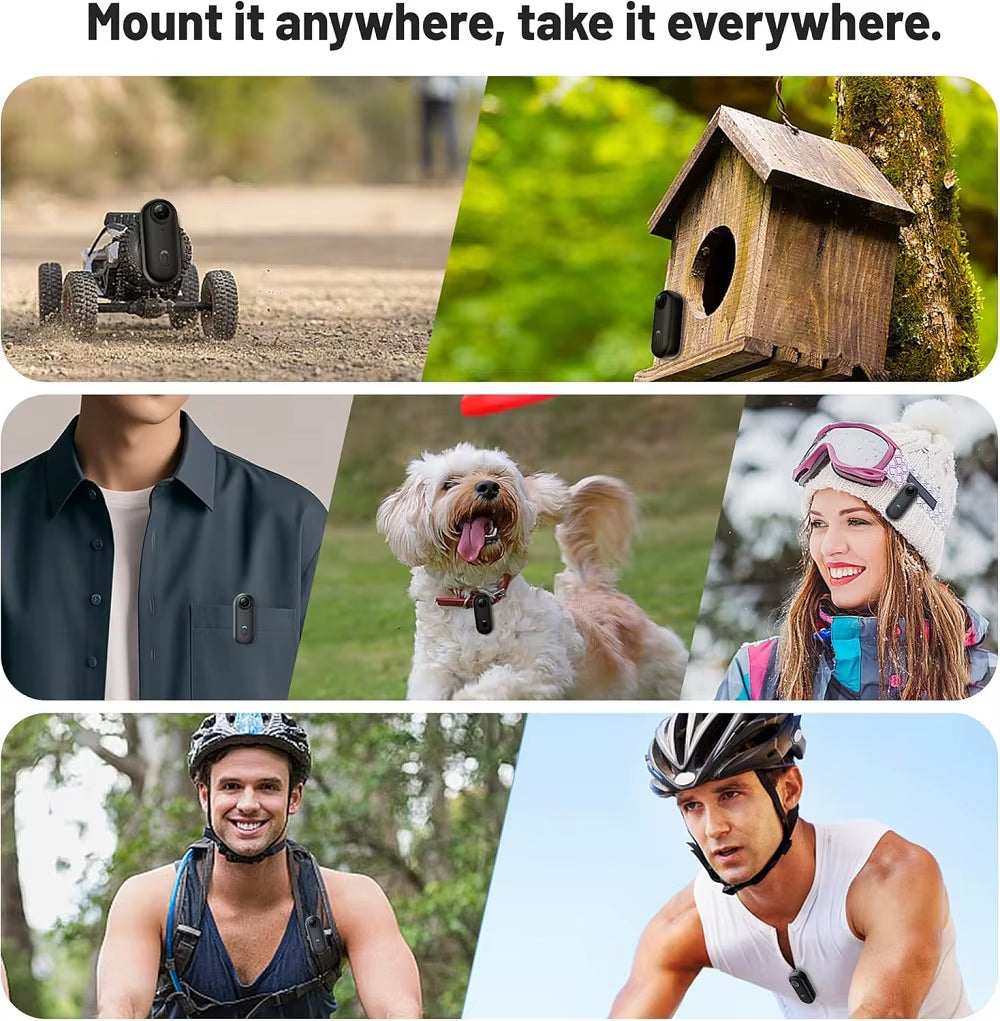 4K HD Mini Pet Collar Camera Wide Angle Lens 1080P FHD Portable Dog Cat Neck Camera Vlog Sport Action Body Wifi Video Recording
