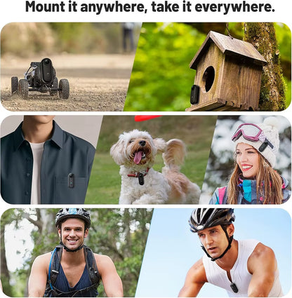 4K HD Mini Pet Collar Camera Wide Angle Lens 1080P FHD Portable Dog Cat Neck Camera Vlog Sport Action Body Wifi Video Recording