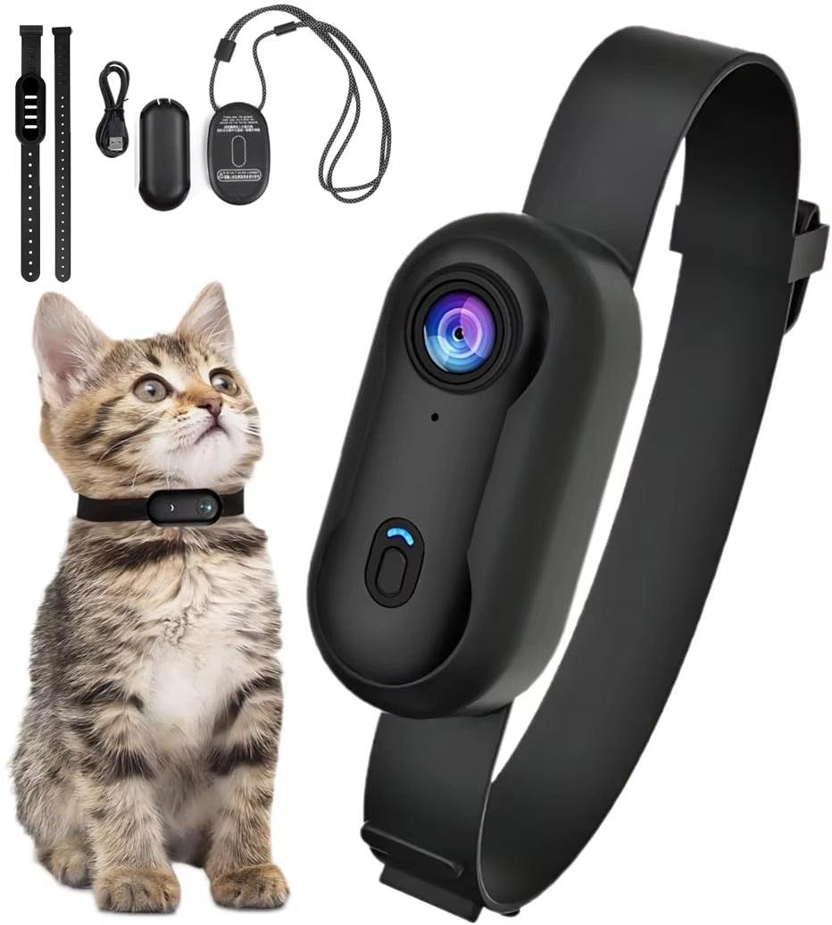 4K HD Mini Pet Collar Camera Wide Angle Lens 1080P FHD Portable Dog Cat Neck Camera Vlog Sport Action Body Wifi Video Recording