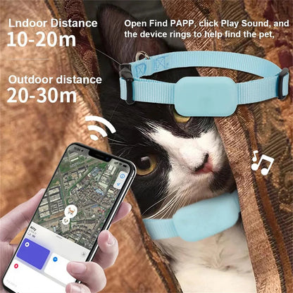 Waterproof GPS Pet Tracker with Adjustable Silicone Collar for Dogs and Cats