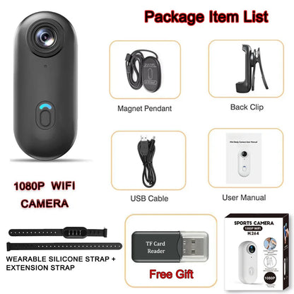 4K HD Mini Pet Collar Camera Wide Angle Lens 1080P FHD Portable Dog Cat Neck Camera Vlog Sport Action Body Wifi Video Recording